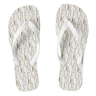 Gold Glitz Glam 50 & Fabulous Pattern Jandals