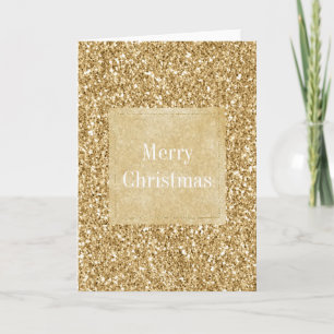Gold Glitz Glitter Sparkle Christmas Card