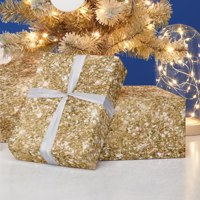 Gold Glitz Glitter  Wrapping Paper (Holidays)