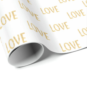 Gold Glitz Love Wrapping Paper