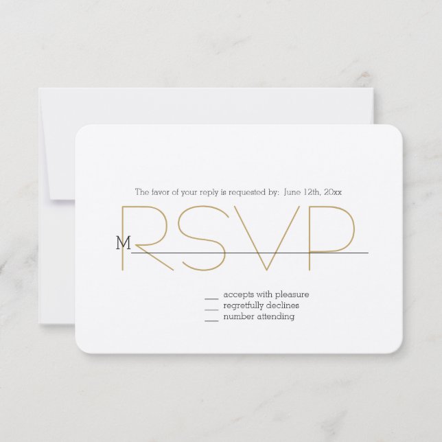 Gold Glitz RSVP Card (Front)