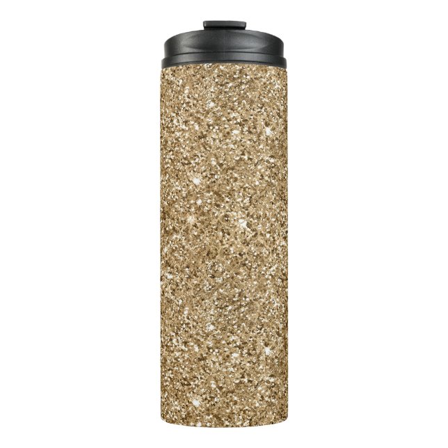 Gold Glitz Sparkle Glam Thermal Tumbler (Front)