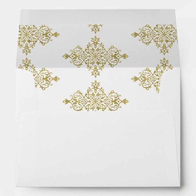 Gold Glitz Wedding Envelope (Back (Bottom))