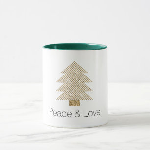 Gold Glitzy Glitter Christmas Tree Mug