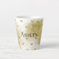 Gold Glitzy Glitter Hearts 