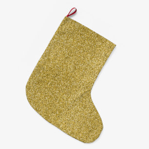 Gold Glitzy Glitter Large Christmas Stocking