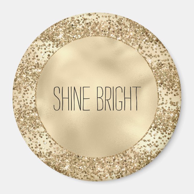 Gold Glitzy Glitter Sparkle Confetti Shine    Magnet (Front)