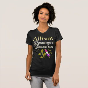 GOLD GLITZY PERSONALIZED 30TH BIRTHDAY T SHIRT