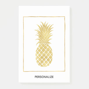 Gold Glitzy Pineapples Post-it Notes