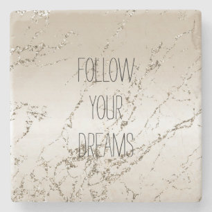 Gold Glitzy Sparkle Ombre Stone Coaster