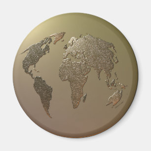 Gold Globe Magnet