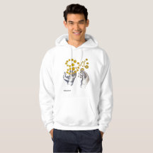 Gold globes float outstretched hands hoodie