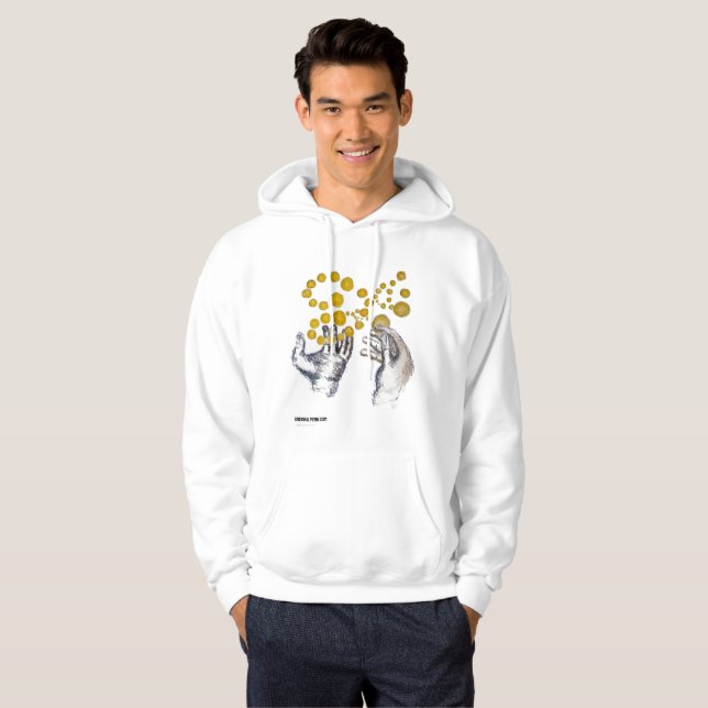 Gold globes float outstretched hands hoodie (Front Full)
