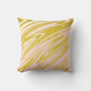 Gold Golden Glitter Pink Ivory Ombre Abstract Cute Cushion