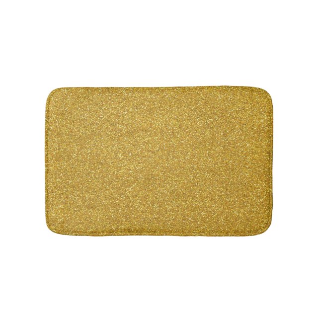 Gold Golden Glitter Sparkle Texture Bath Mat (Front)