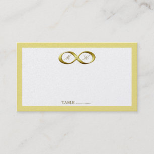 Gold Golden Infinity Hand Clasp Wedding Place Card