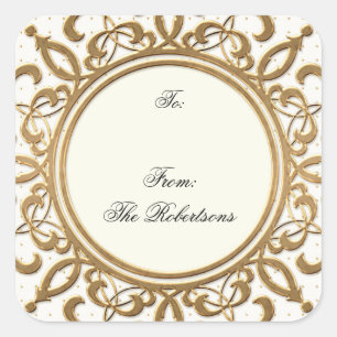 Gold Golden Swirl Elegant Christmas Gift Tags