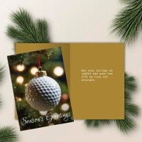 Gold Golf Season's Greetings Folded Christmas