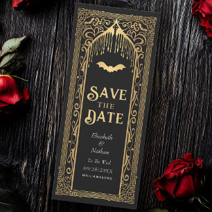 Gold Gothic Vampire Cathedral Save the Date  Invitation