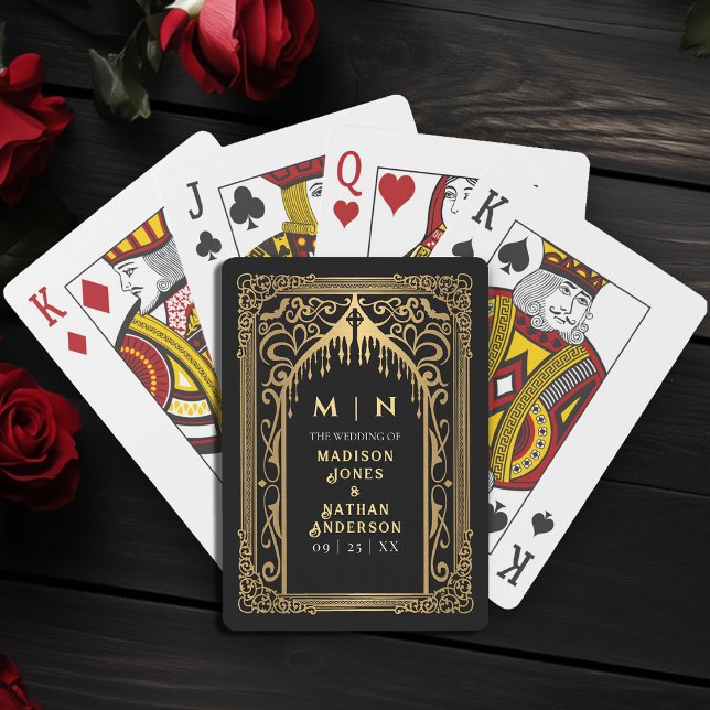 Gold Gothic Vampire Cathedral Wedding Favour Playing Cards (Creator Uploaded)