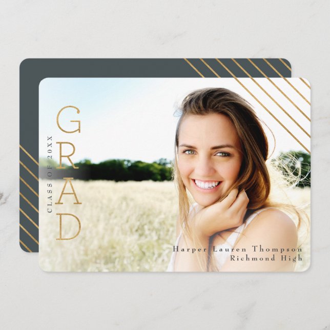 GOLD GRAD INVITATION (Front/Back)