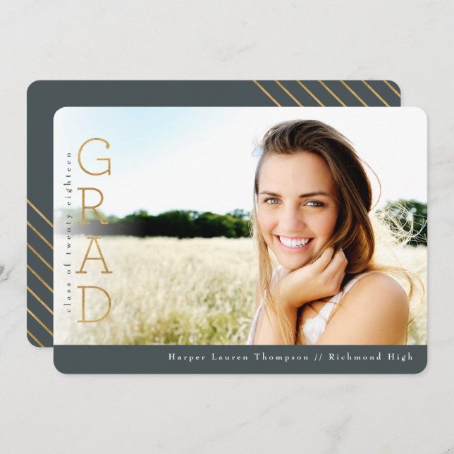 GOLD GRAD INVITATION (Front/Back)