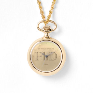 Gold Grad Name PhD Graduation Watch