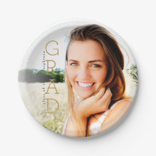 GOLD GRAD PAPER PLATE
