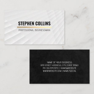 Gold Gradient Bar   White Panel Pattern  Business Card