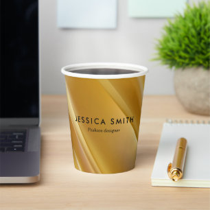 Gold gradient diagonal lines paper cups