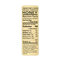 Gold Gradient Honey Nutrition Facts Return Address