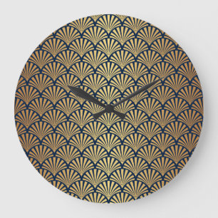 Gold Gradient: Seamless Art Deco Large Clock
