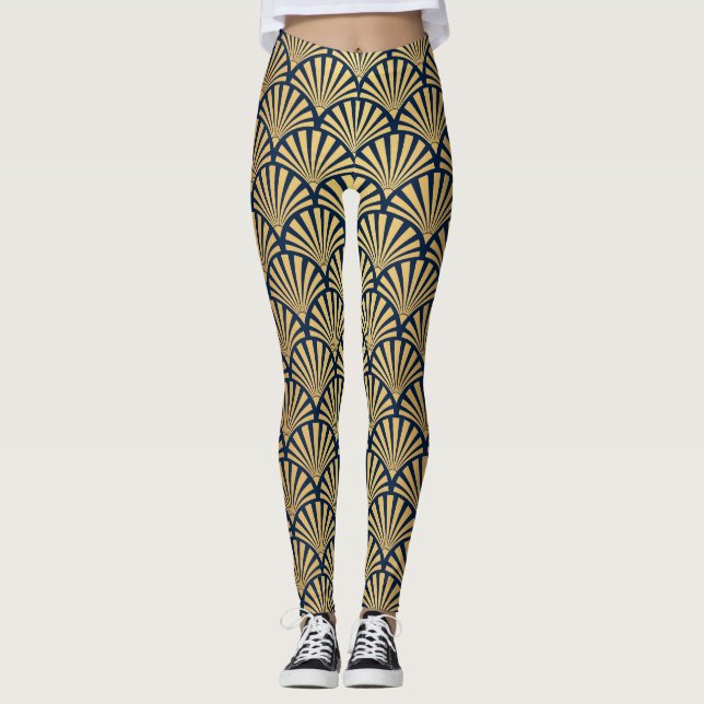 Gold Gradient: Seamless Art Deco Leggings (Front)