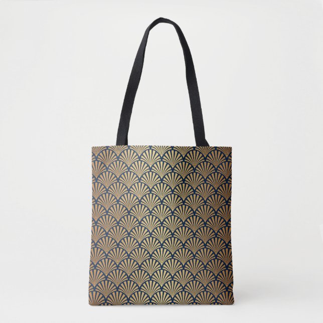 Gold Gradient: Seamless Art Deco Tote Bag (Front)