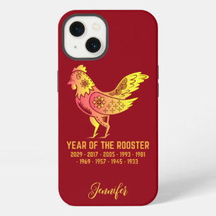 Gold Gradient Year Of Rooster Zodiac Name Red iPhone 13 Case