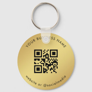 Gold Gradient Your Custom Business Qr Code Scan Key Ring