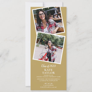 Gold Graduate 4 Photo Collage Graduation Party Invitation