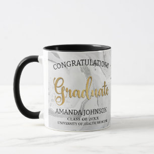 Gold Graduate Congratulations Grey Graduation  Mug