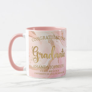 Gold Graduate Congratulations Pink Graduation Mug