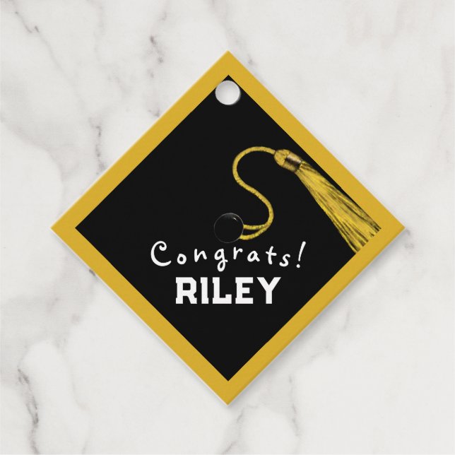 Gold Graduation Congrats Favour Tags (Front)
