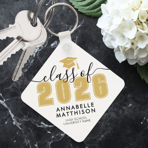 Gold Graduation Key Ring