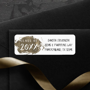 Gold Graduation Modern Paint Grad Return Address