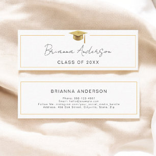 Gold Graduation Name Card Elegant Insert Card