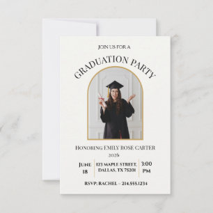 Gold  Graduation Party Invitation Announcement