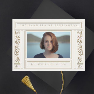 Gold Graduation Photo Announcement
