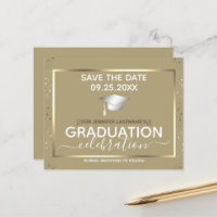 Gold Graduation Save the Date Invitation Budget