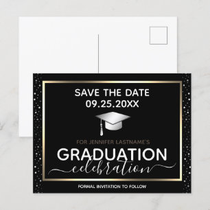 Gold Graduation Save the Date Invitation Postcard