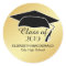 Gold Graduation Sticker Black Mortar Board 2019
