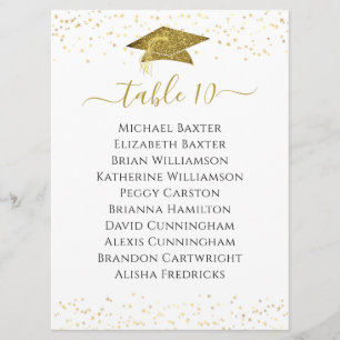 Gold Graduation Table Seating Chart Sign Invitation