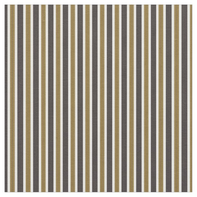 gold, gray thunder and white stripes fabric (Close Up)